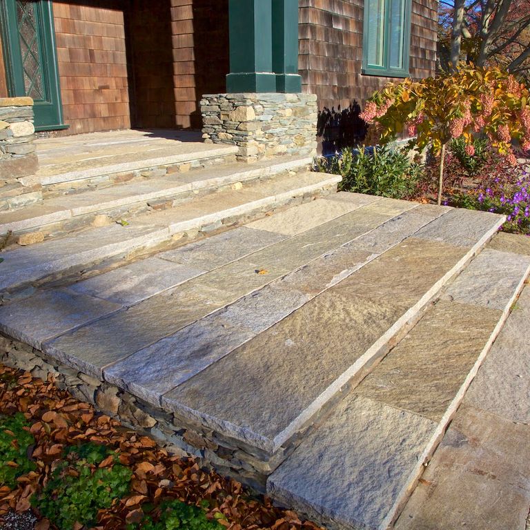 Reclaimed Granite Treads - Weathered Riser and Tread